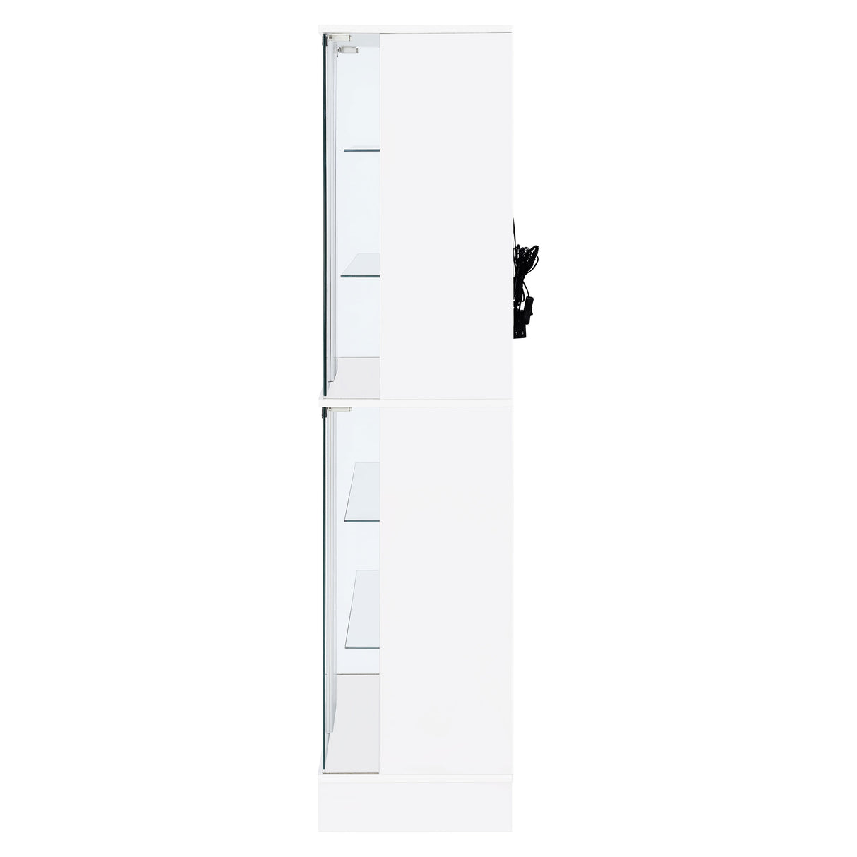 Cabra 4-Door LED Curio Display Cabinet, White High Gloss