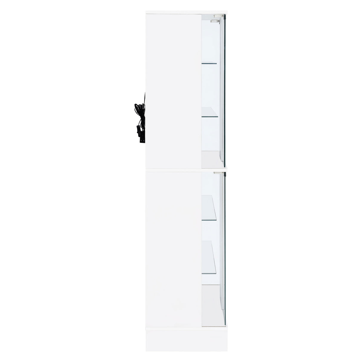 Cabra 4-Door LED Curio Display Cabinet, White High Gloss