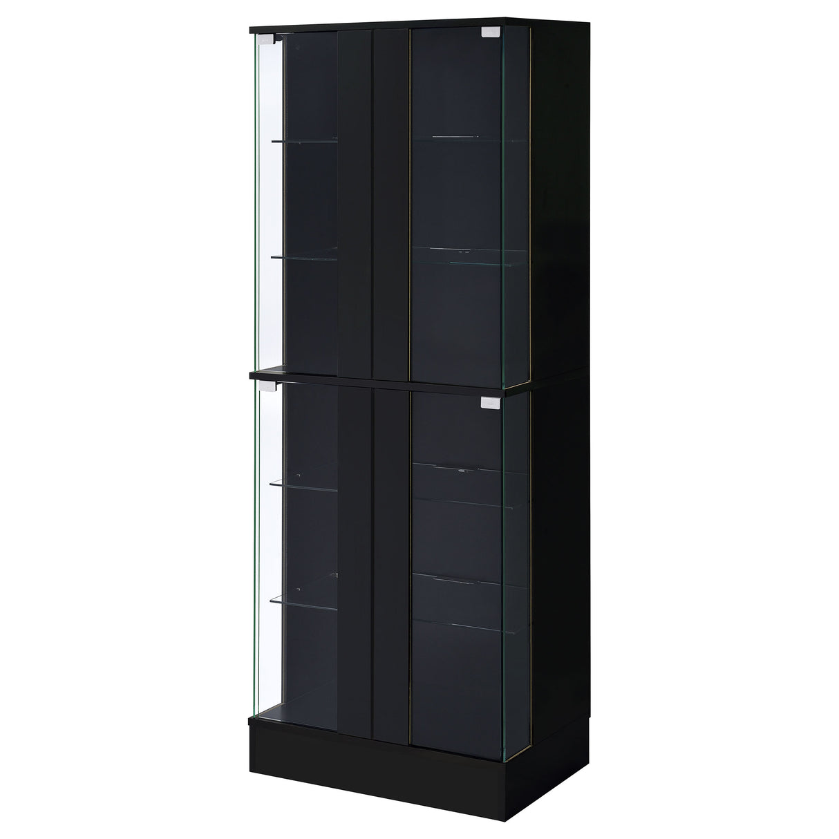 Cabra 4-Door LED Curio Display Cabinet, Black High Gloss
