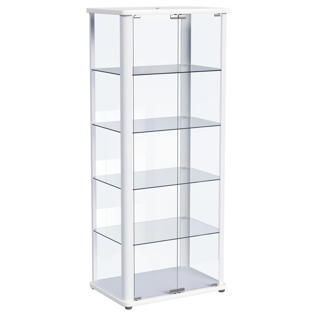 Aero 5-Shelf Curio Cabinet with LED Lighting in White