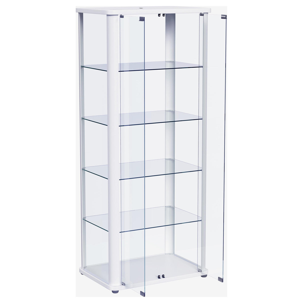 Aero 5-Shelf Curio Cabinet with LED Lighting in White