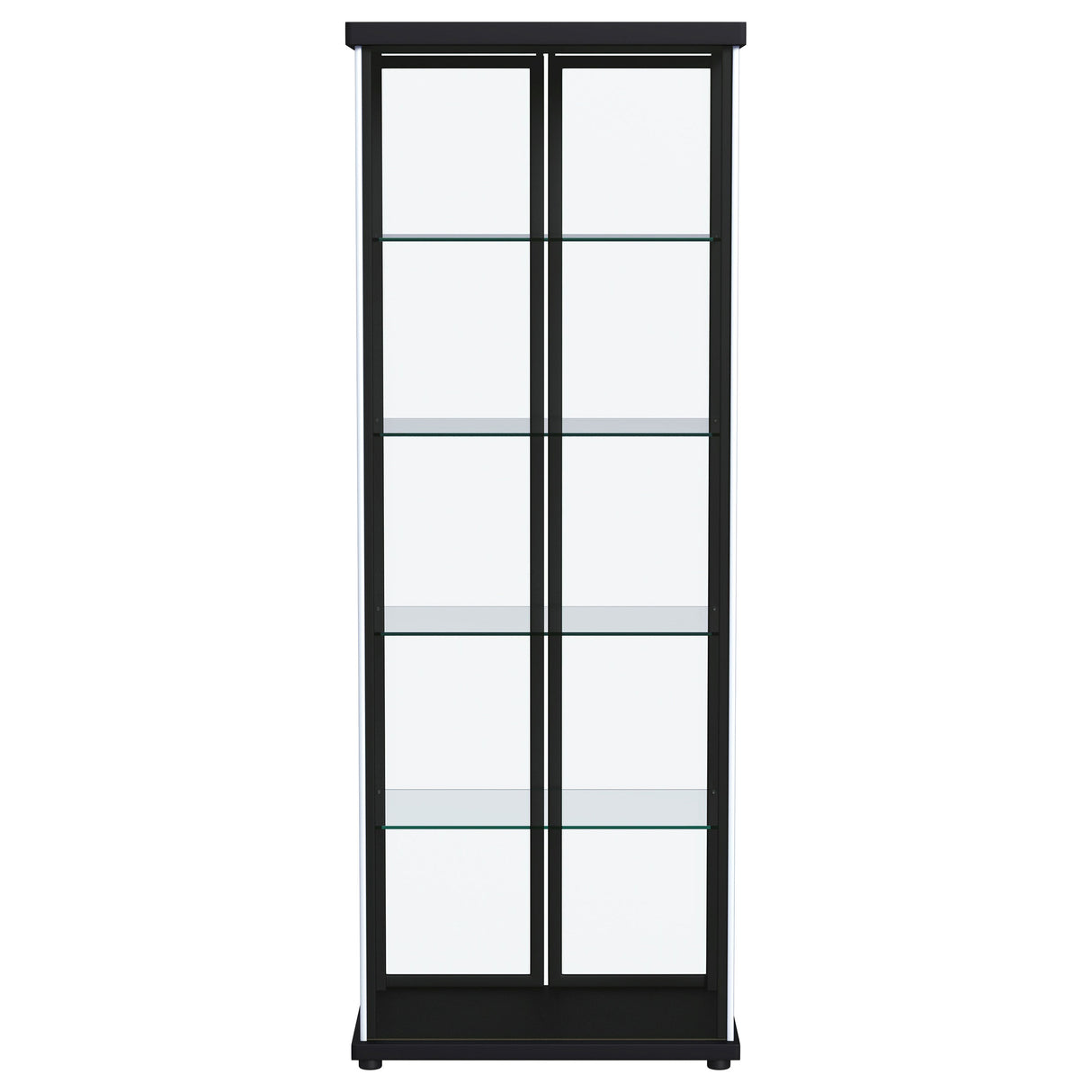 Aero Black 4-Shelf Curio Cabinet with LED Lighting