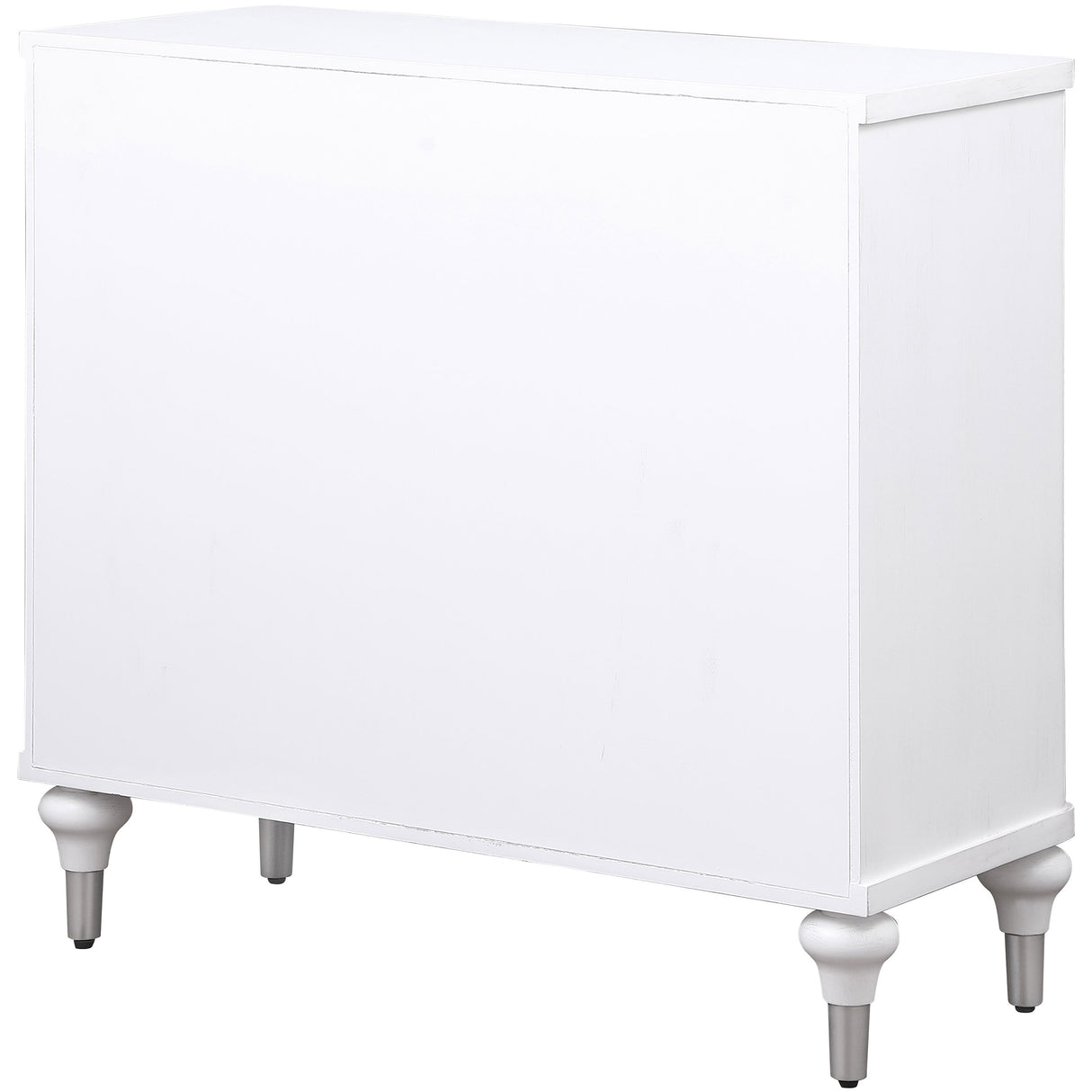 Cardella 2-Door Mandala Accent Cabinet in Distressed White