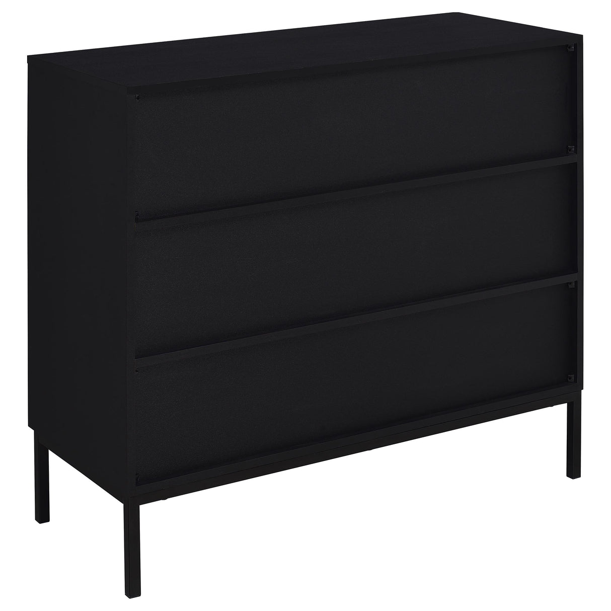 Jess Black Arched Fluted Glass 2-Door Accent Cabinet