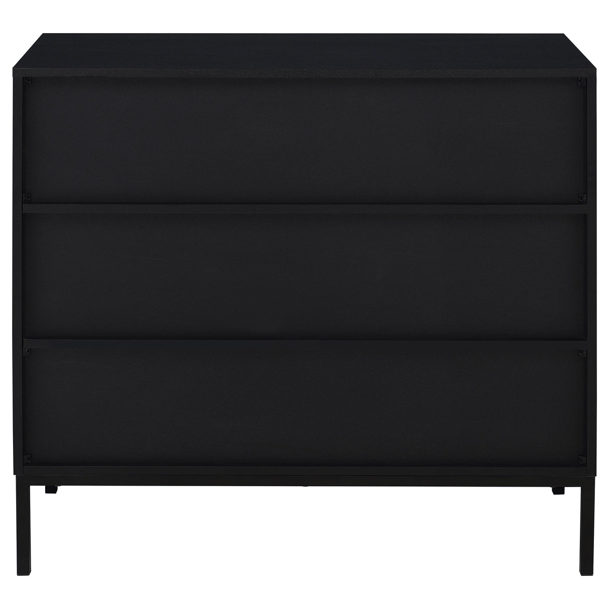 Jess Black Arched Fluted Glass 2-Door Accent Cabinet