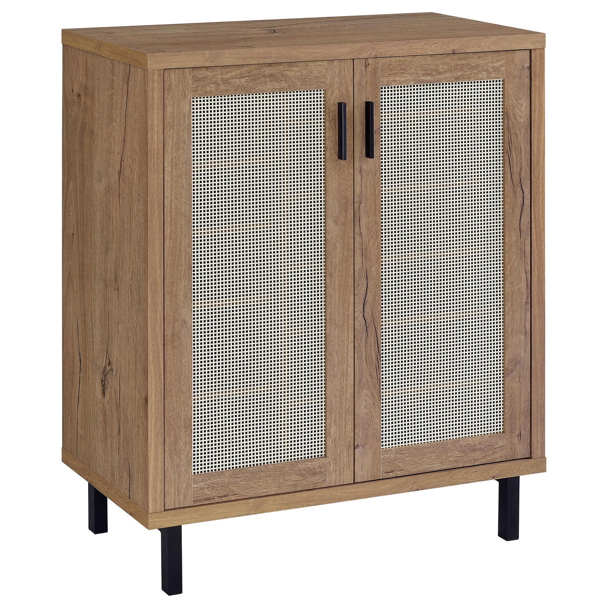Teller 2-Door Shoe Storage Cabinet in Natural Oak
