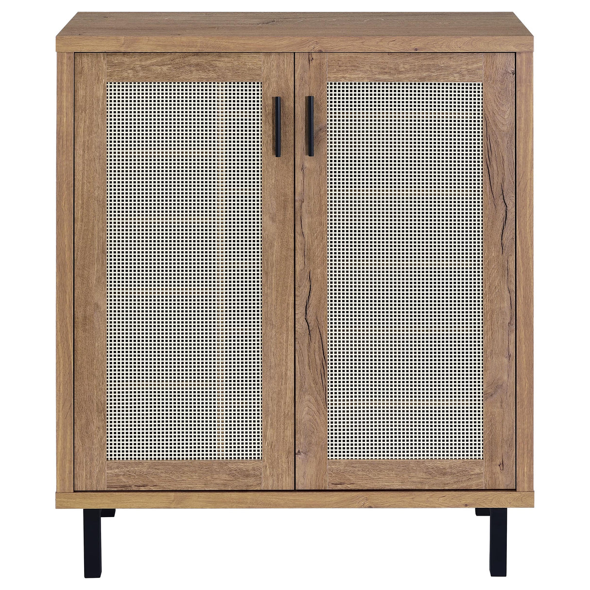 Teller 2-Door Shoe Storage Cabinet in Natural Oak
