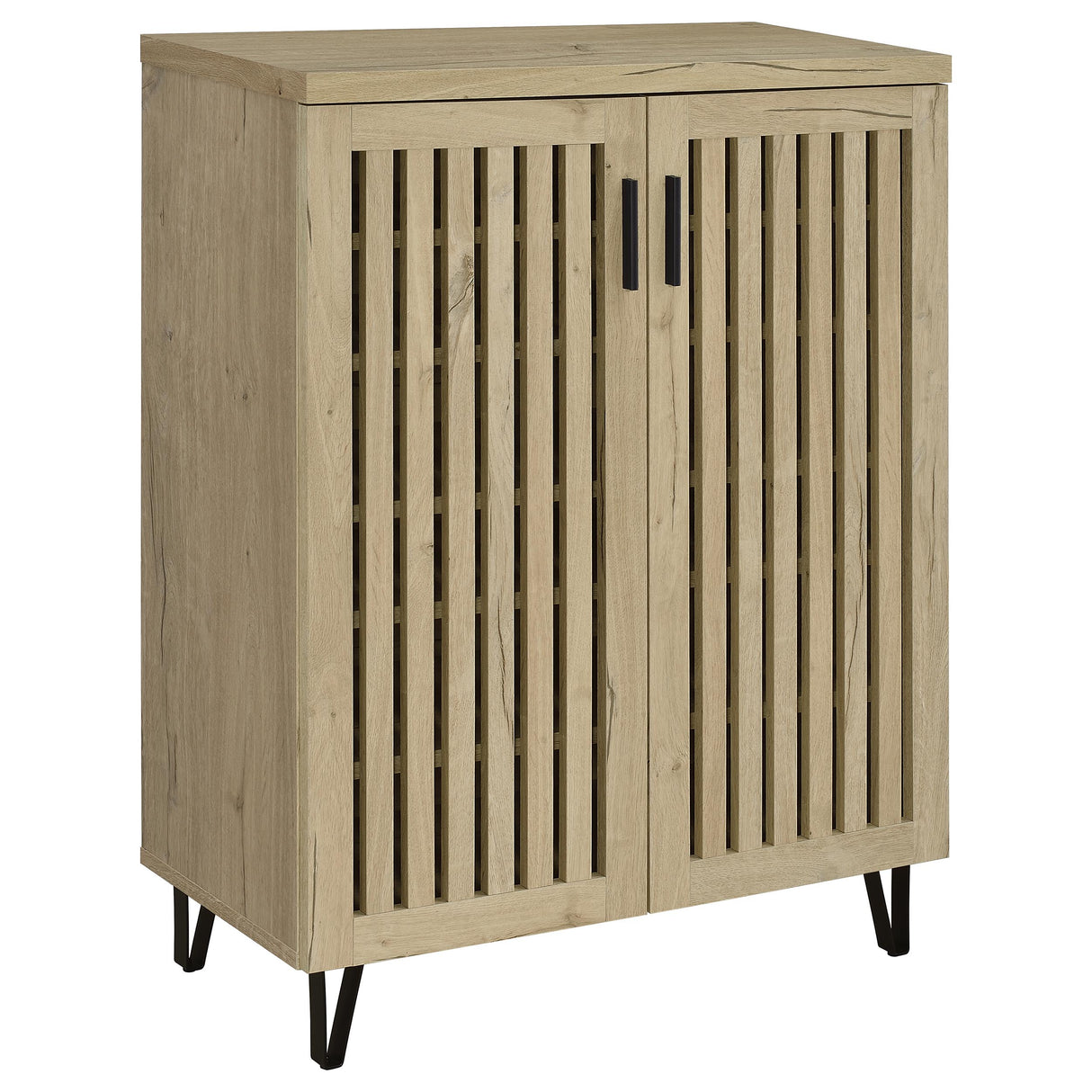 Brixton 2-Door Shoe Storage Cabinet in White Oak