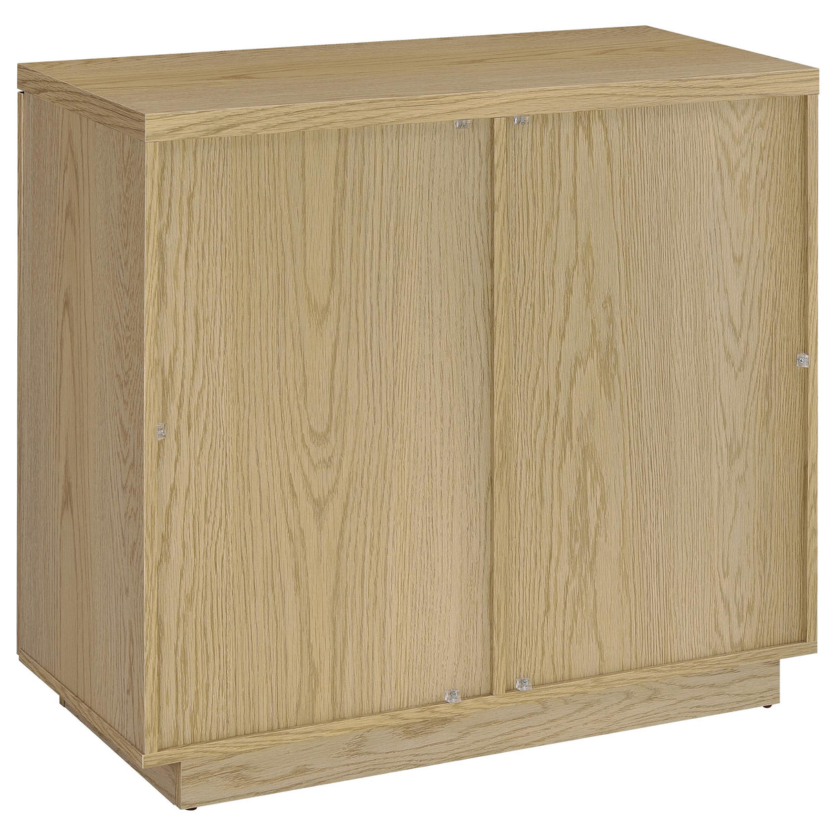 Tilbury 2-Door Glass Front Accent Cabinet in Light Oak