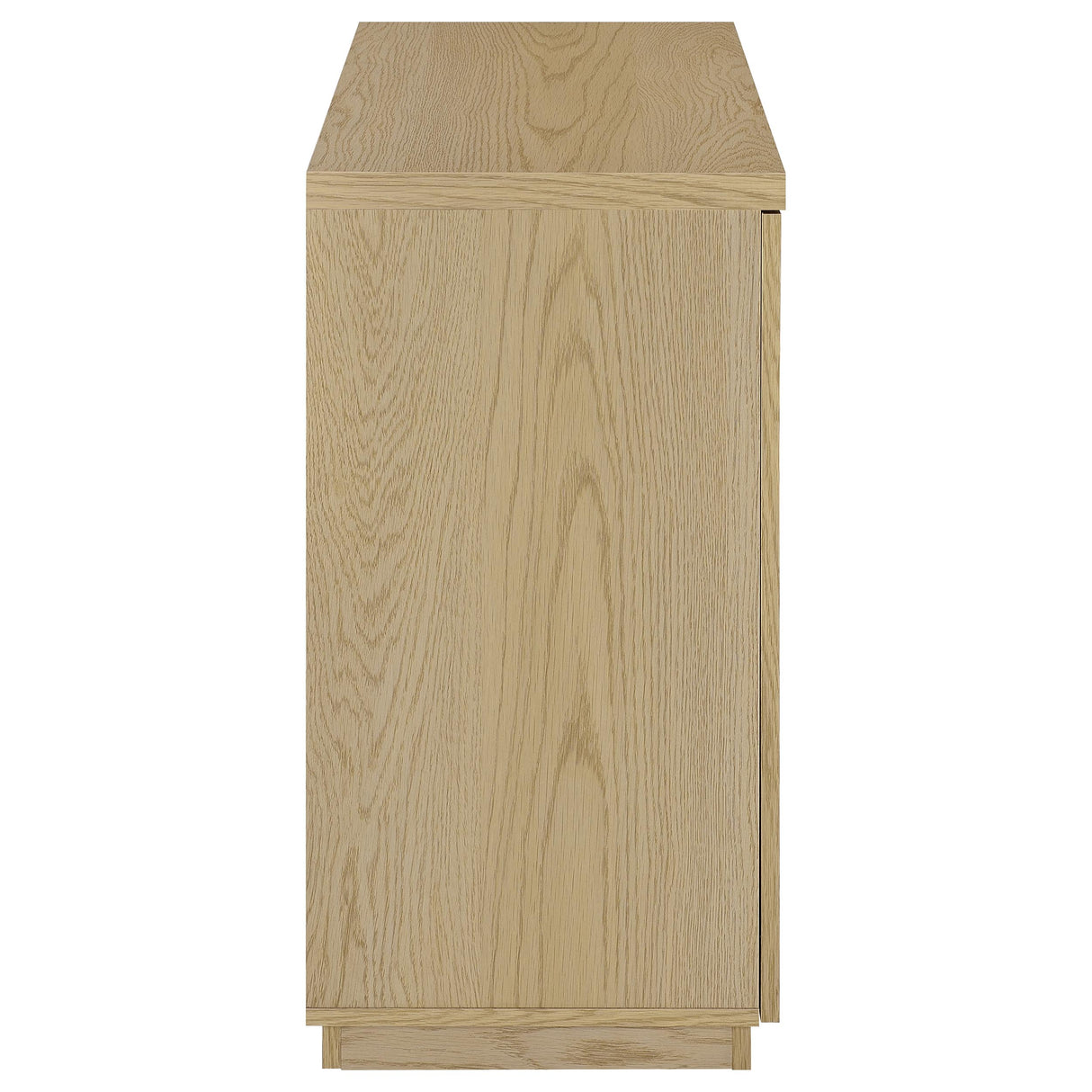 Tilbury 2-Door Glass Front Accent Cabinet in Light Oak
