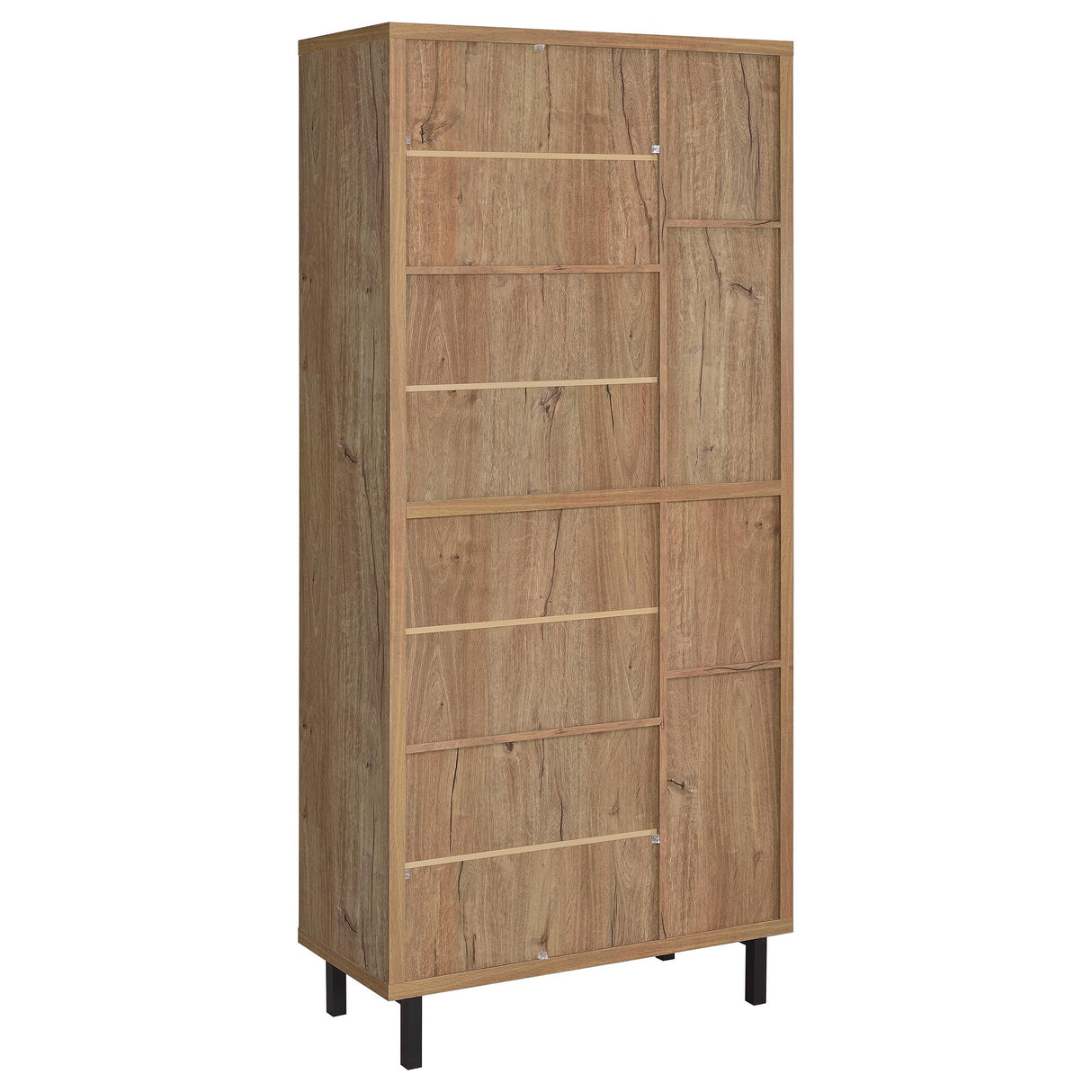 Teller 80" 4-Door Tall Shoe Storage Cabinet, Natural Oak