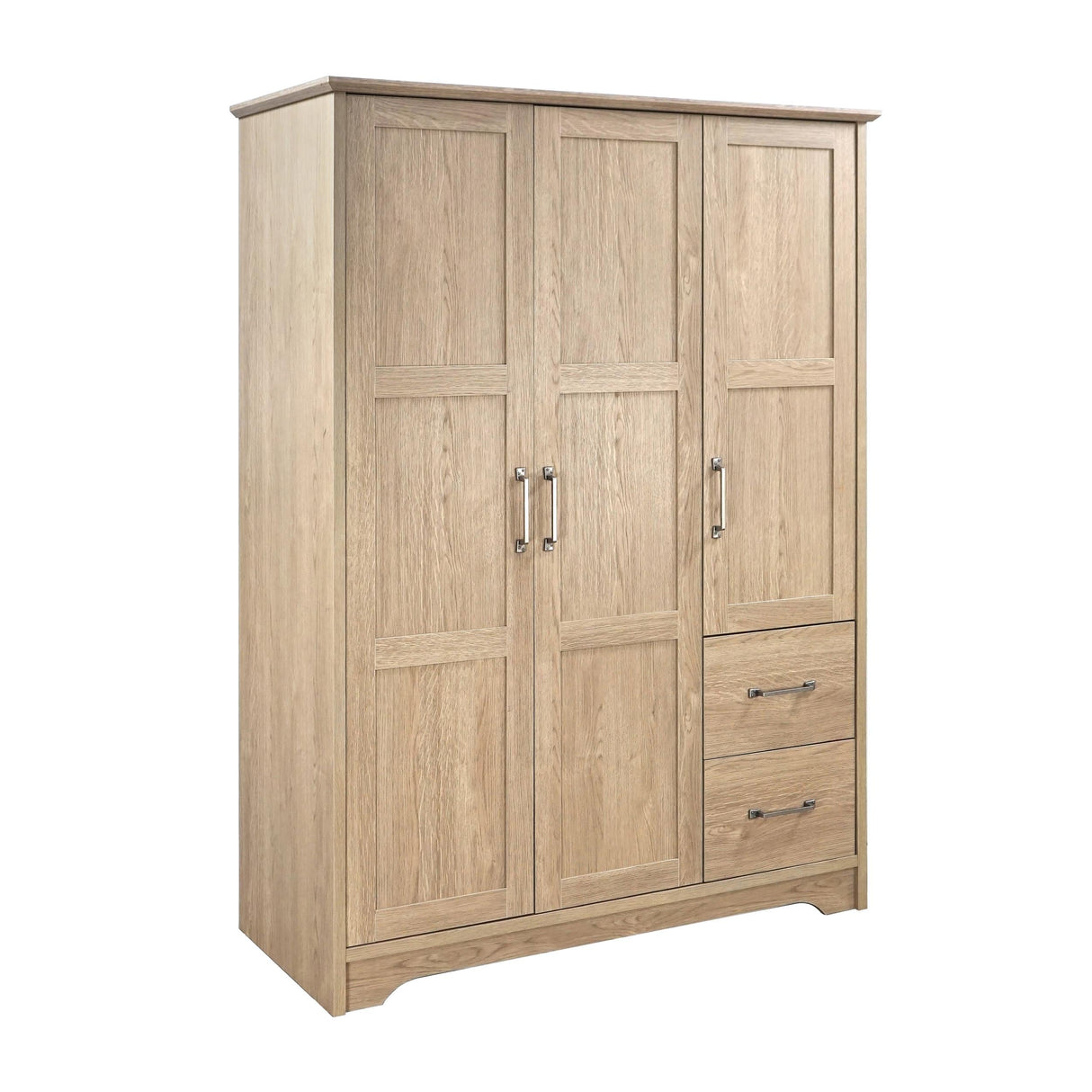 Canova 3-Door Wardrobe Cabinet Armoire in Latte