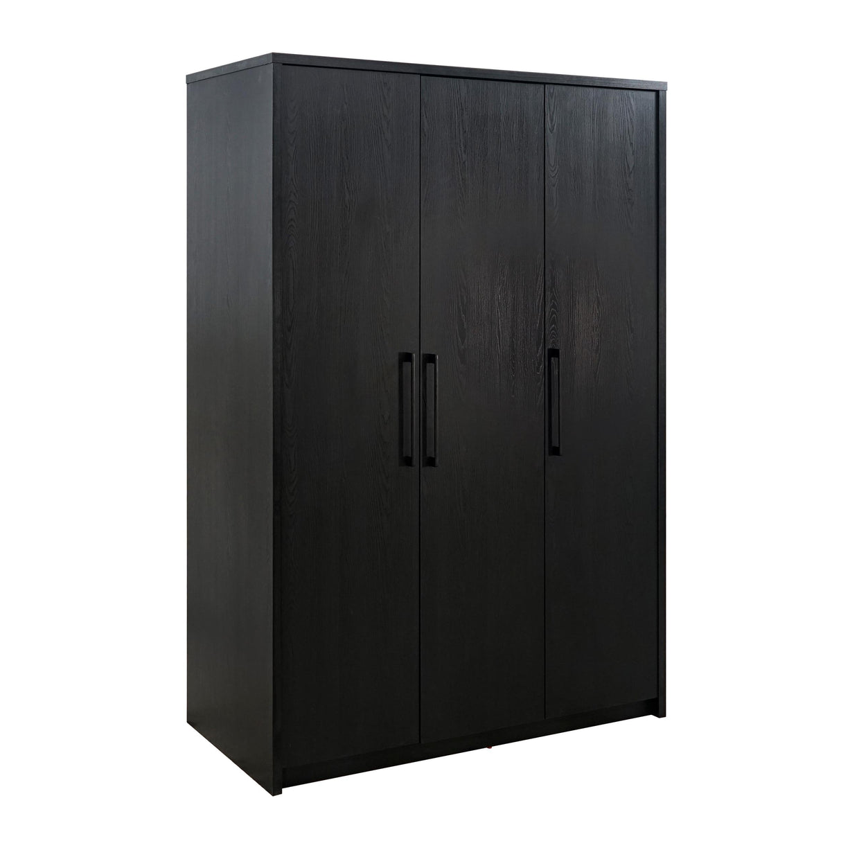 Cerda 3-Door Wardrobe Storage Cabinet Armoire in Black