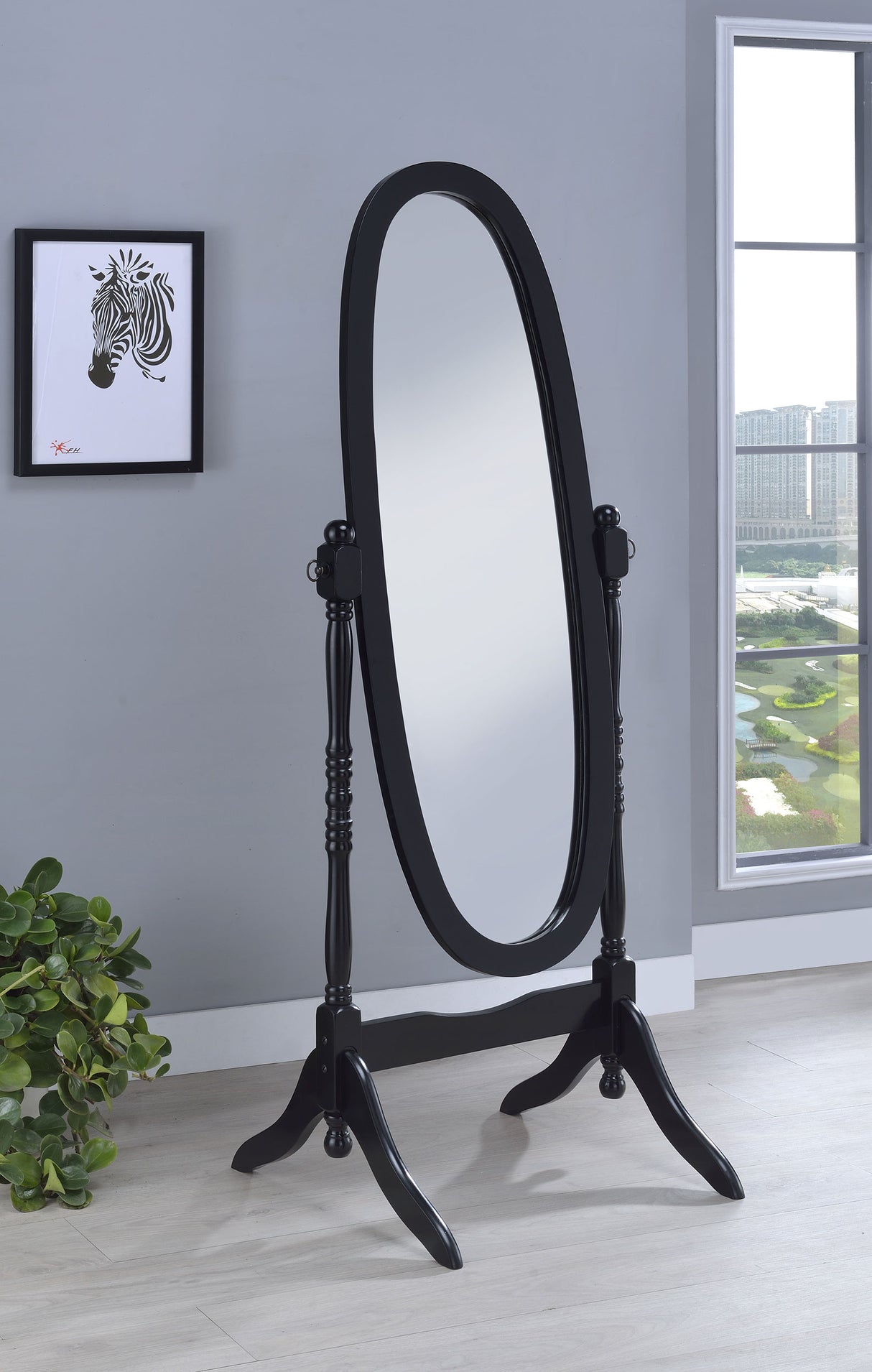 Foyet Adjustable Full Length Cheval Mirror in Black