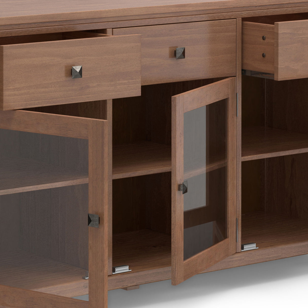 Sideboard Buffet Contemporary Solid Wood 54in x 17in x 32in