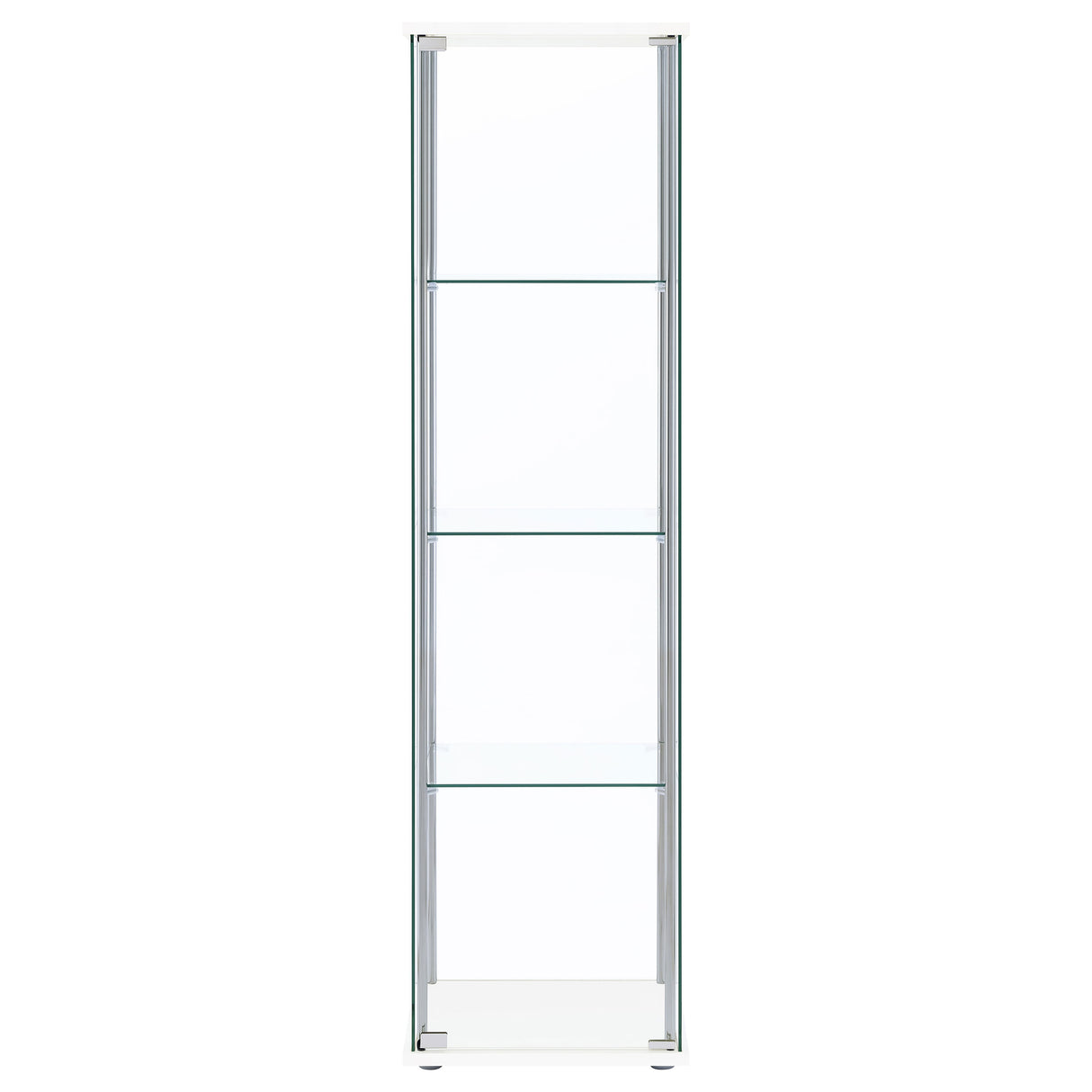 Bellatrix 3-Shelf Glass Curio Cabinet in White