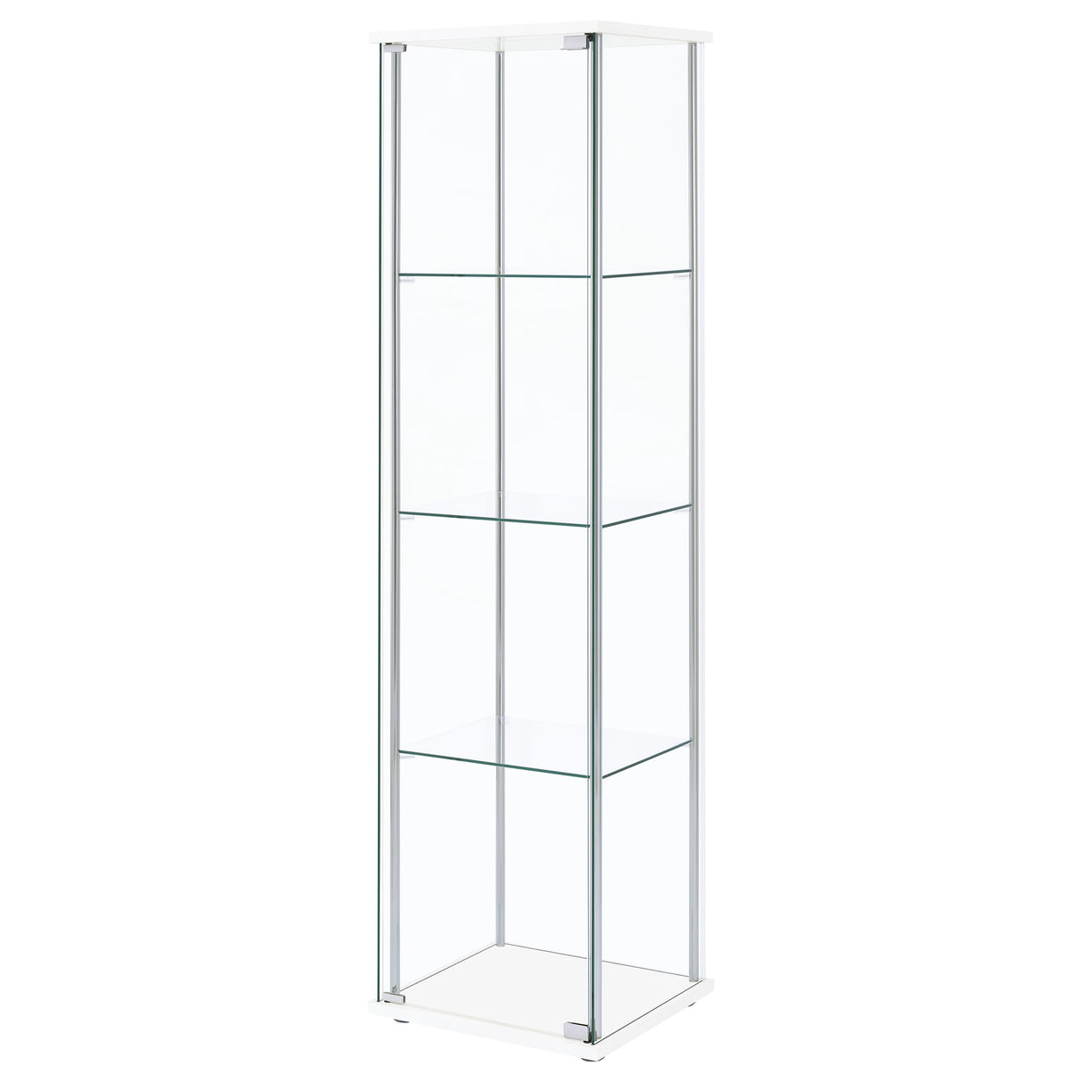 Bellatrix 3-Shelf Glass Curio Cabinet in White
