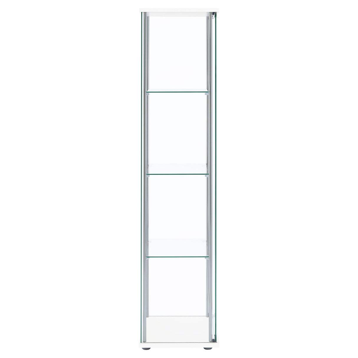 Bellatrix 3-Shelf Glass Curio Cabinet in White