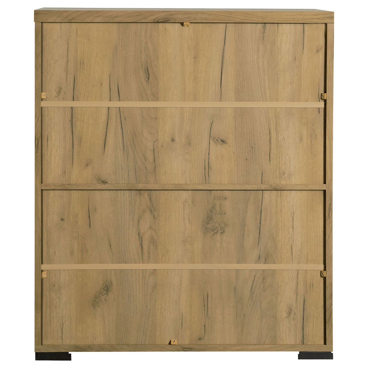 Bristol 6-Shelf Shoe Cabinet in Golden Oak Engineered Wood