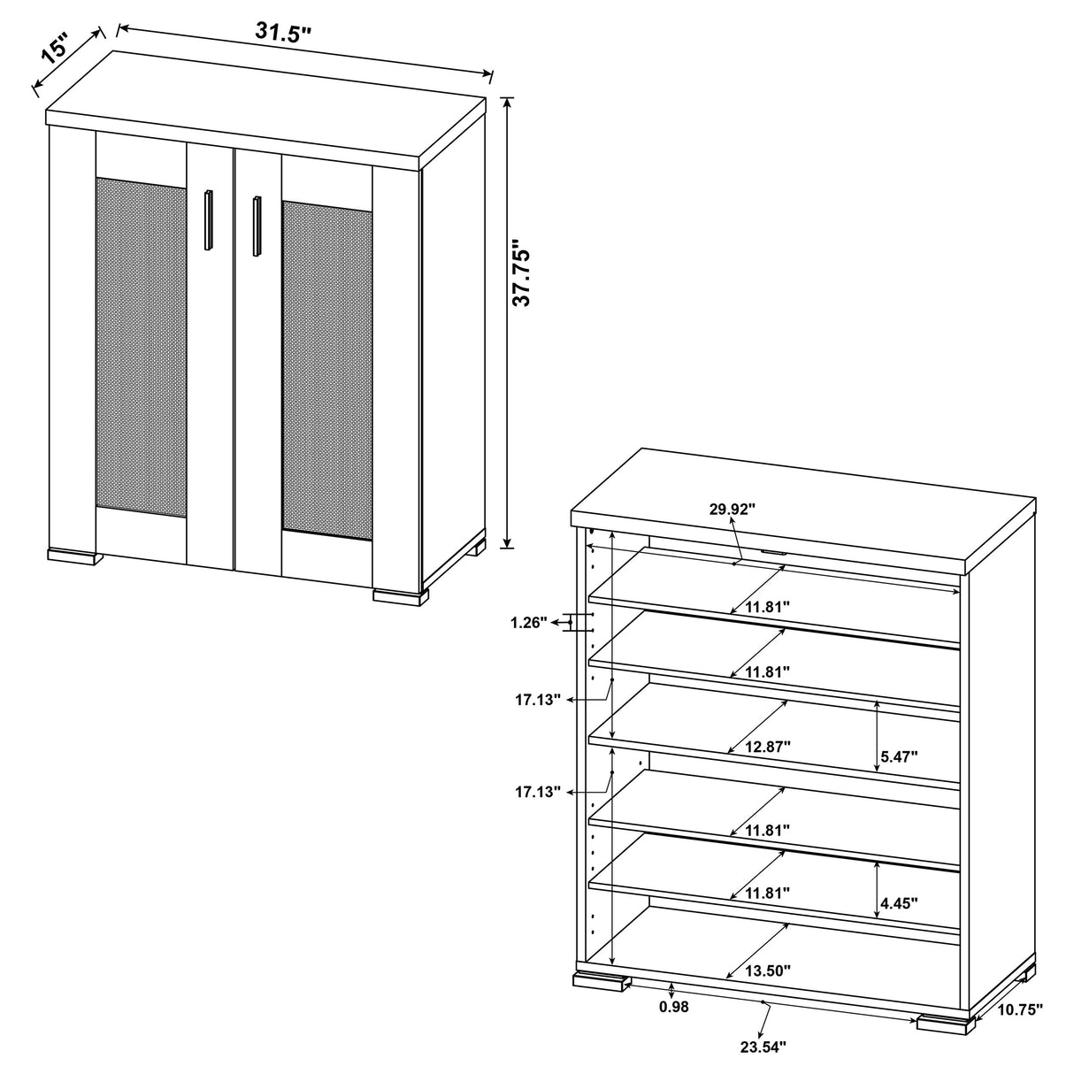 Bristol 6-Shelf Shoe Cabinet in Golden Oak Engineered Wood