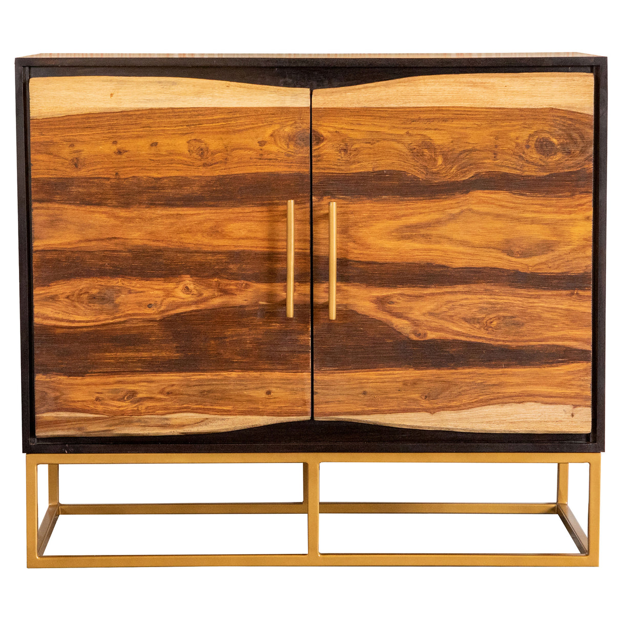 Zara 40" 2-Door Wood Accent Storage Cabinet in Black Walnut
