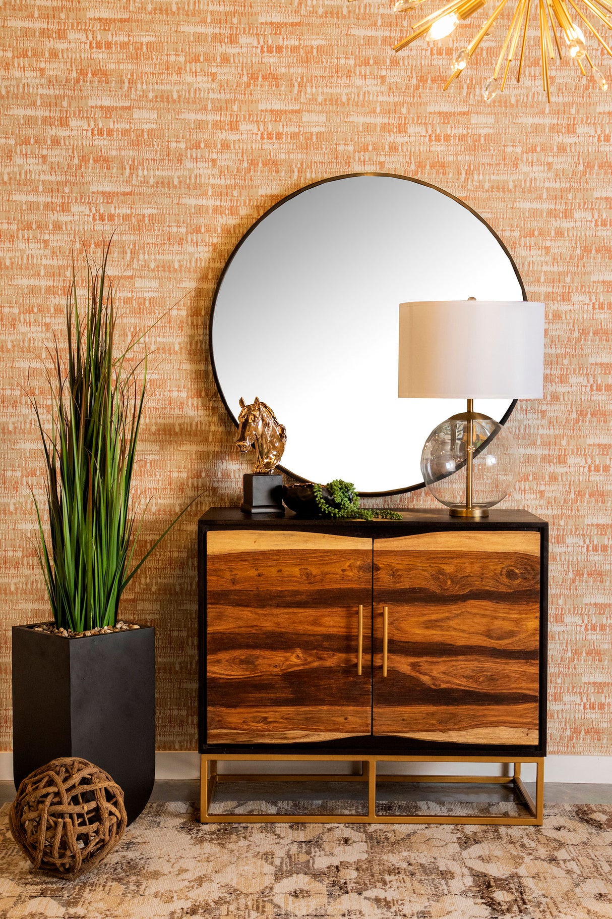 Zara 40" 2-Door Wood Accent Storage Cabinet in Black Walnut