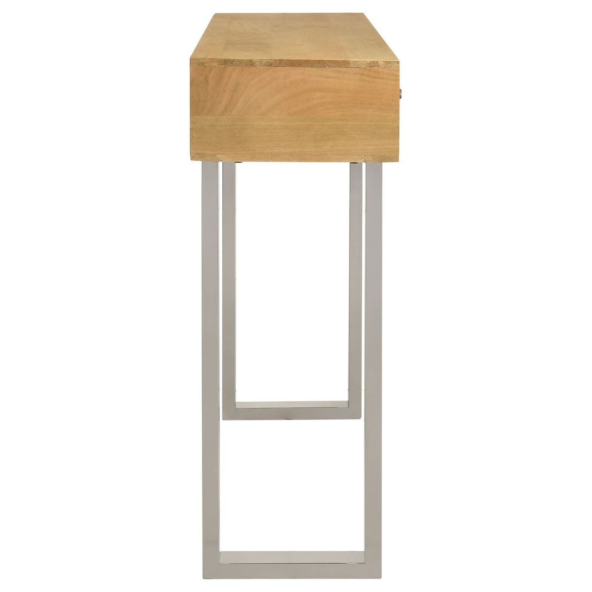 Draco 2-Drawer Console Table, Hand-Carved Mango Wood, Natural
