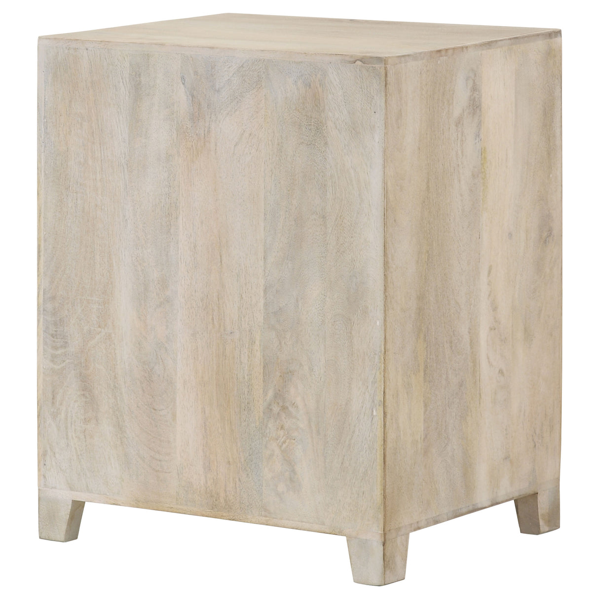 August White Washed Mango Wood 1-Drawer Storage Cabinet