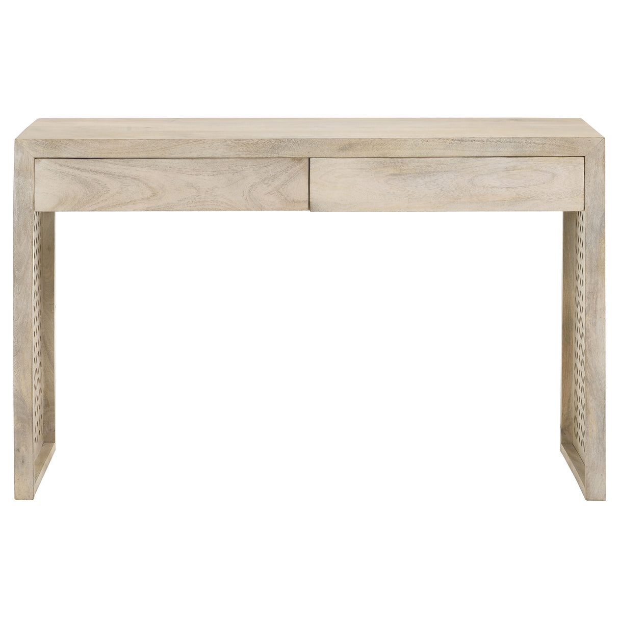 Rickman 2-Drawer Mango Wood Console Table, White Washed