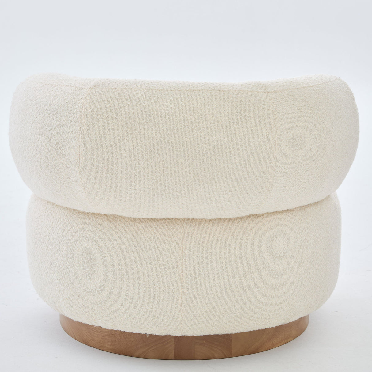 Swivel Accent Chair With Curved Backrest For Home Decor - Beige