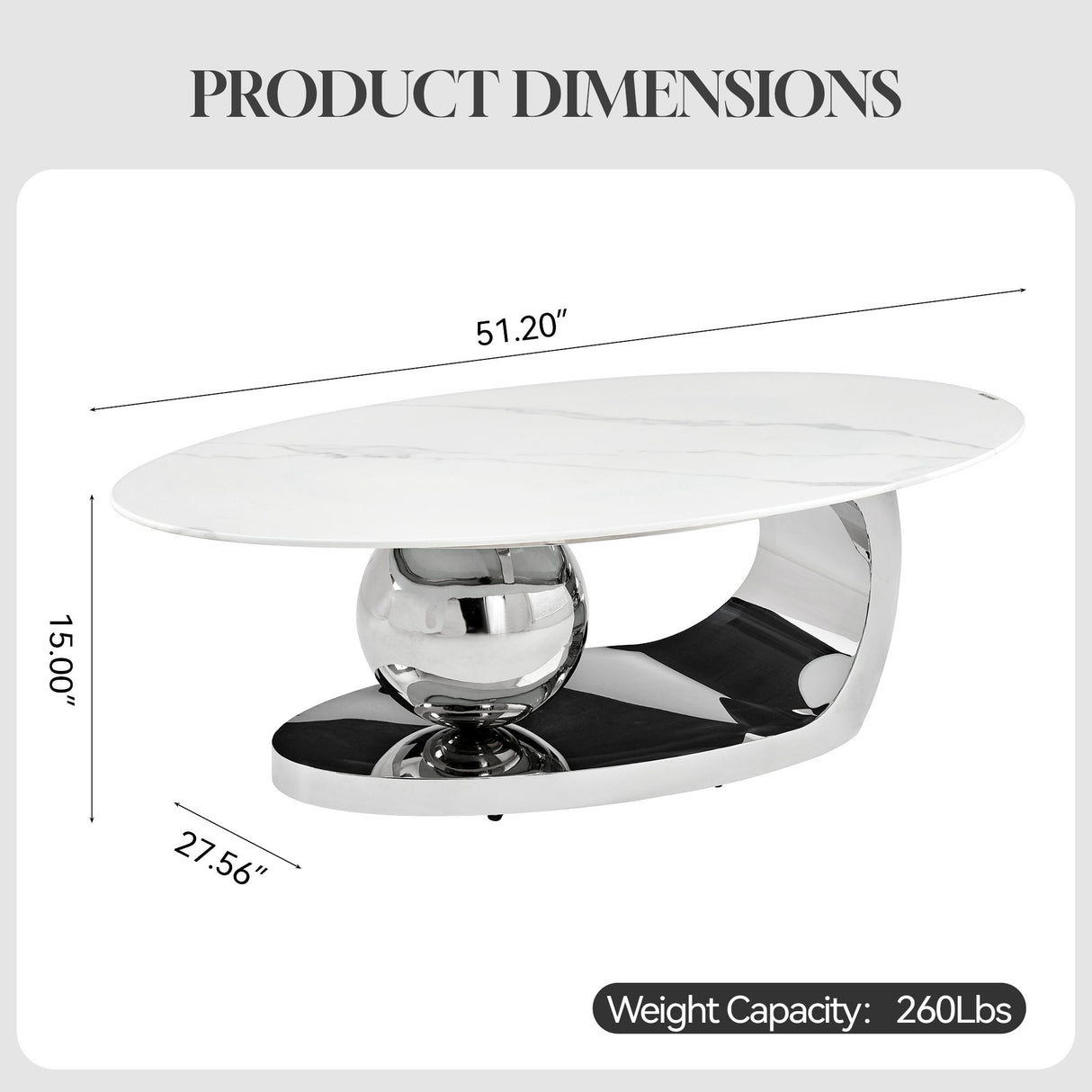 Oval Coffee Table With Geometric Precision