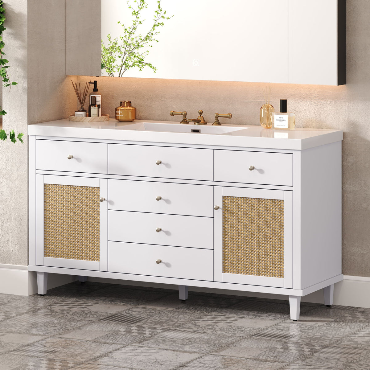 Modern Bathroom Vanity With Sink, Soft Close Drawers