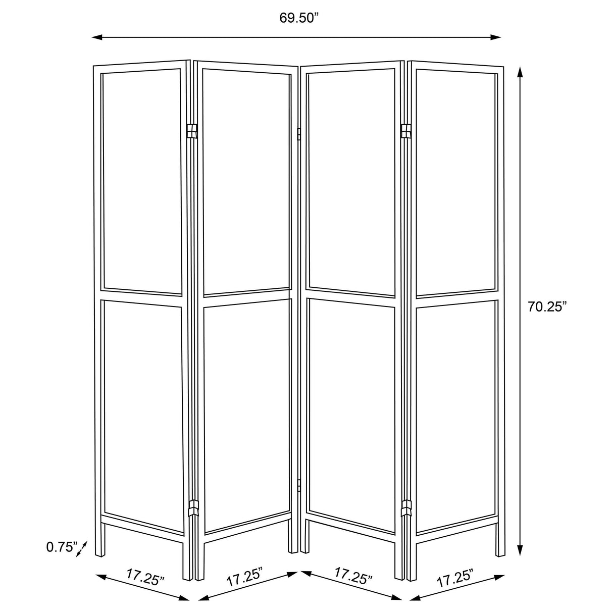 Mattison 4-Panel Folding Shoji Screen Room Divider, Natural