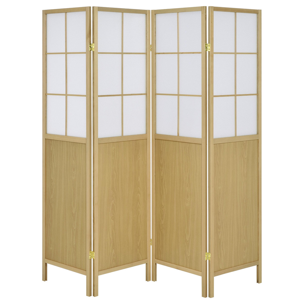 Edwards 4-Panel Folding Shoji Screen Room Divider, Natural