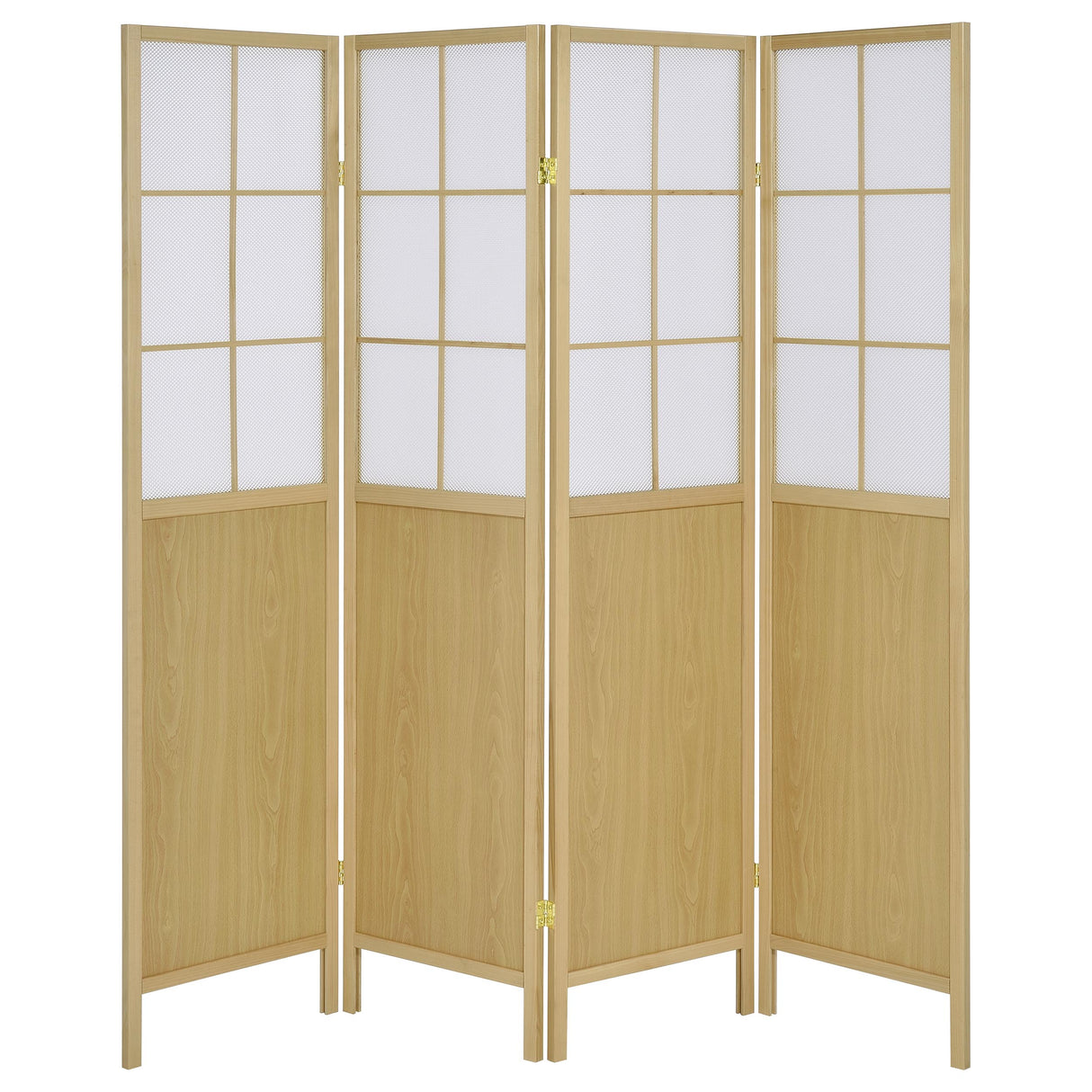 Edwards 4-Panel Folding Shoji Screen Room Divider, Natural