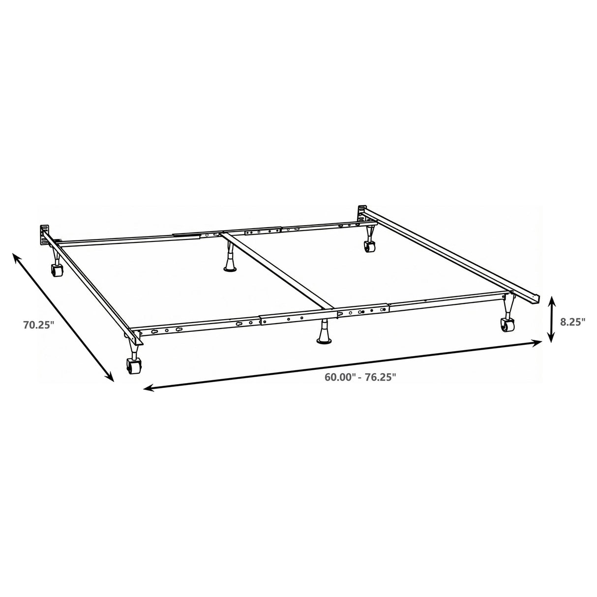 Kerns Metal Bed Frame in Black - Queen, King, Cal King