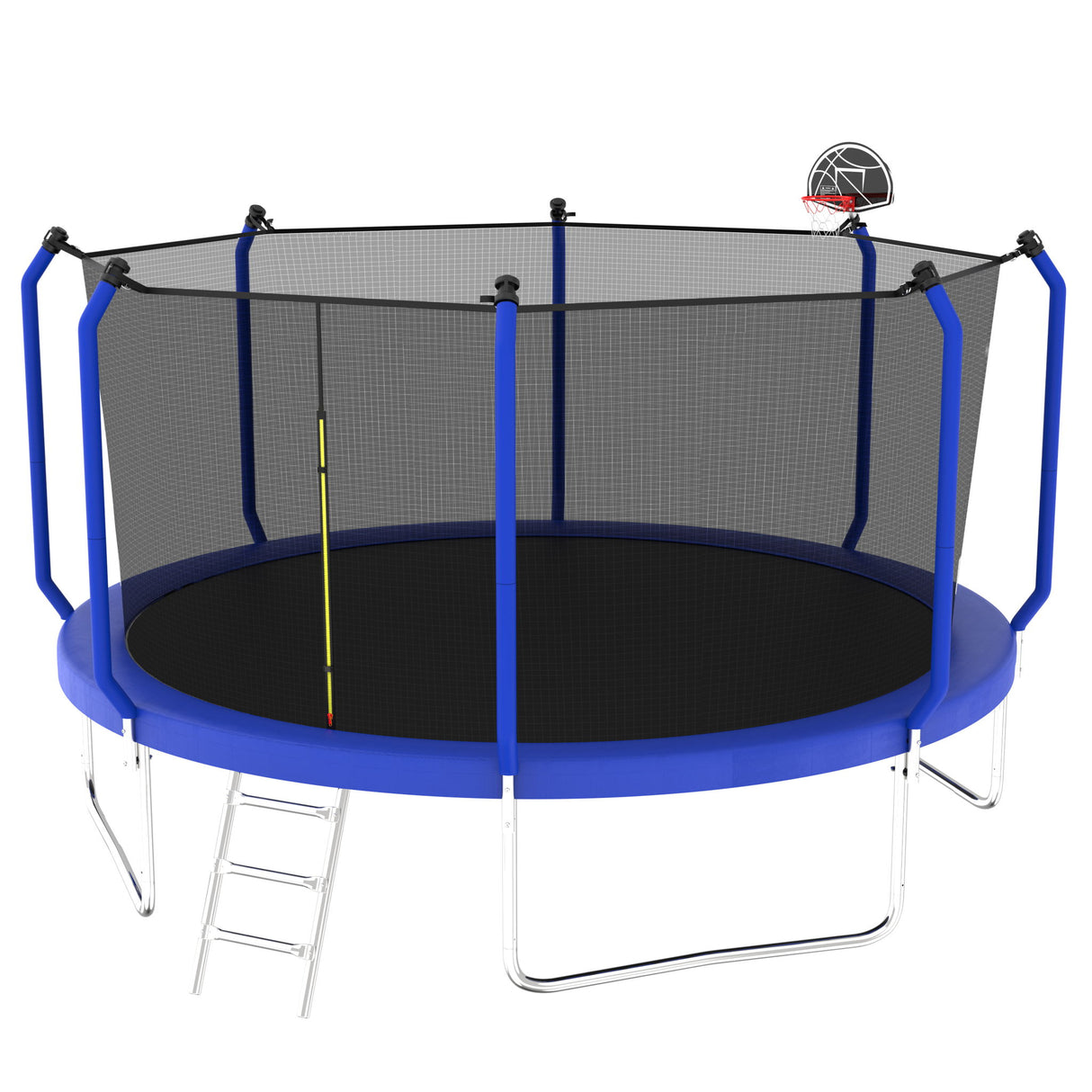 Trampoline With Basketball Hoop, Astm Approved Reinforced Type Outdoor Trampoline With Enclosure Net - Trampolines - Alpine Outlets