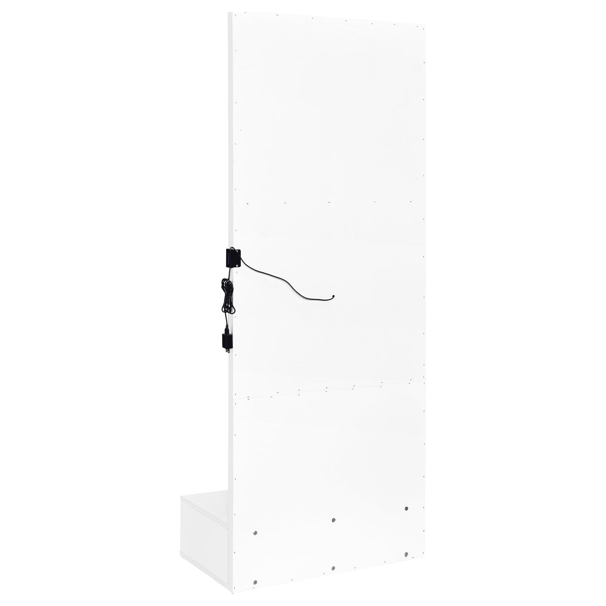 Spector 1-Drawer Lighted Full-Length Floor Mirror, White High Gloss