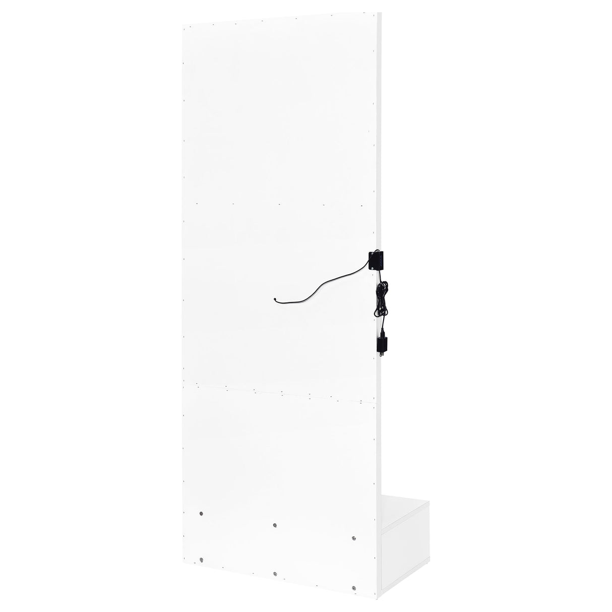 Spector 1-Drawer Lighted Full-Length Floor Mirror, White High Gloss