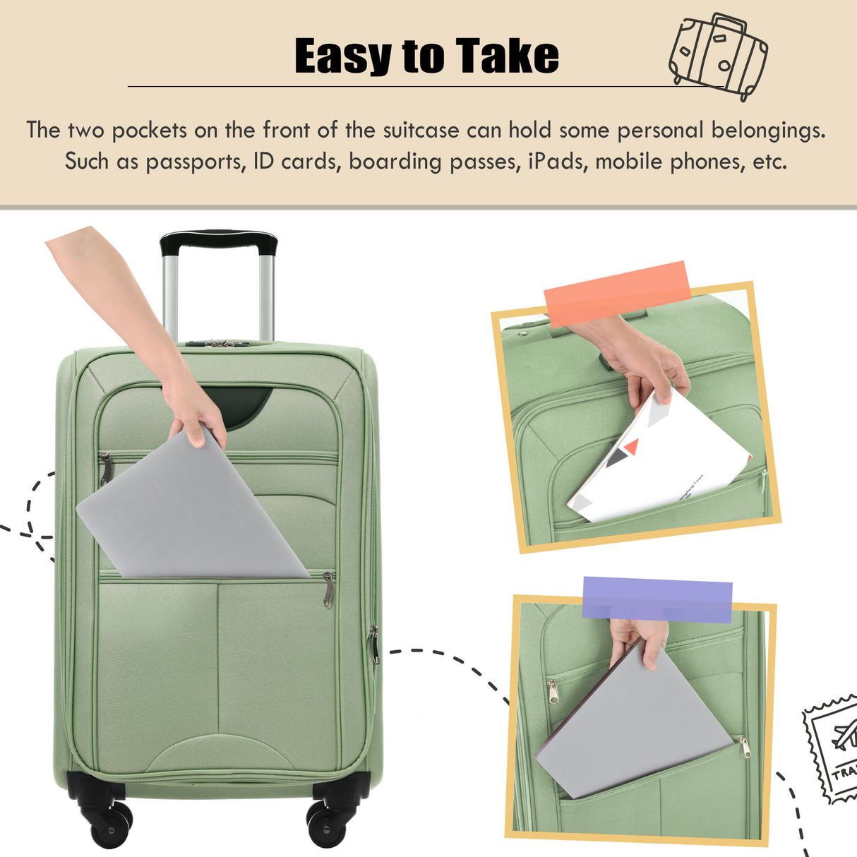Softside Luggage Expandable Set With Duffel Bag Upright Spinner