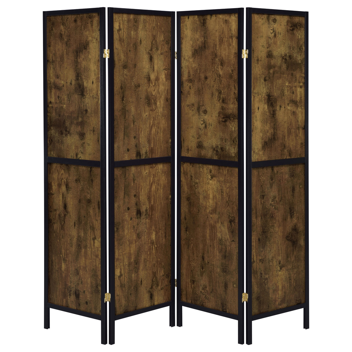 Deepika 4-Panel Folding Room Divider in Rustic Nutmeg