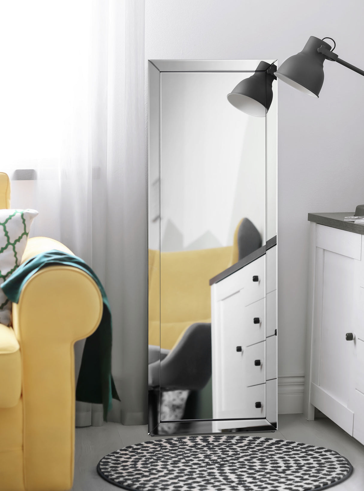 Soline Silver Framed Full-Length Standing Floor Mirror, 22x61"