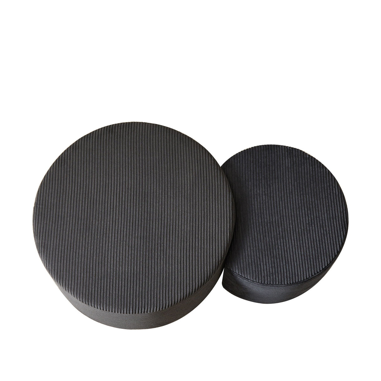Modern Upholstered Round Coffee Table For Living Room (Set of 2)