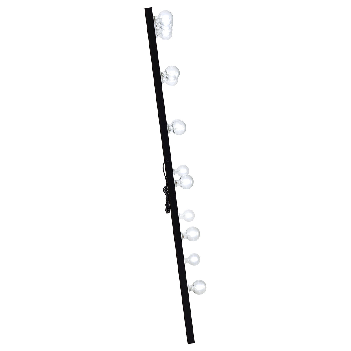 Zayan 32x71 Floor Mirror with LED Lighting, Black High Gloss