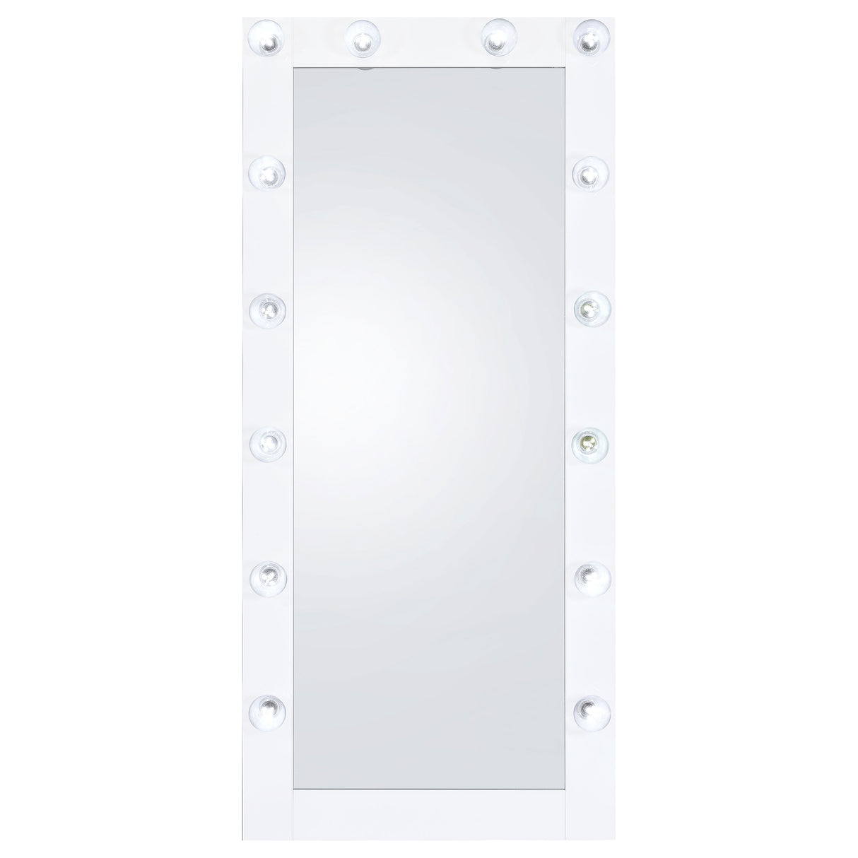 Zayan 32x71 Floor Mirror with LED Lighting, White Gloss