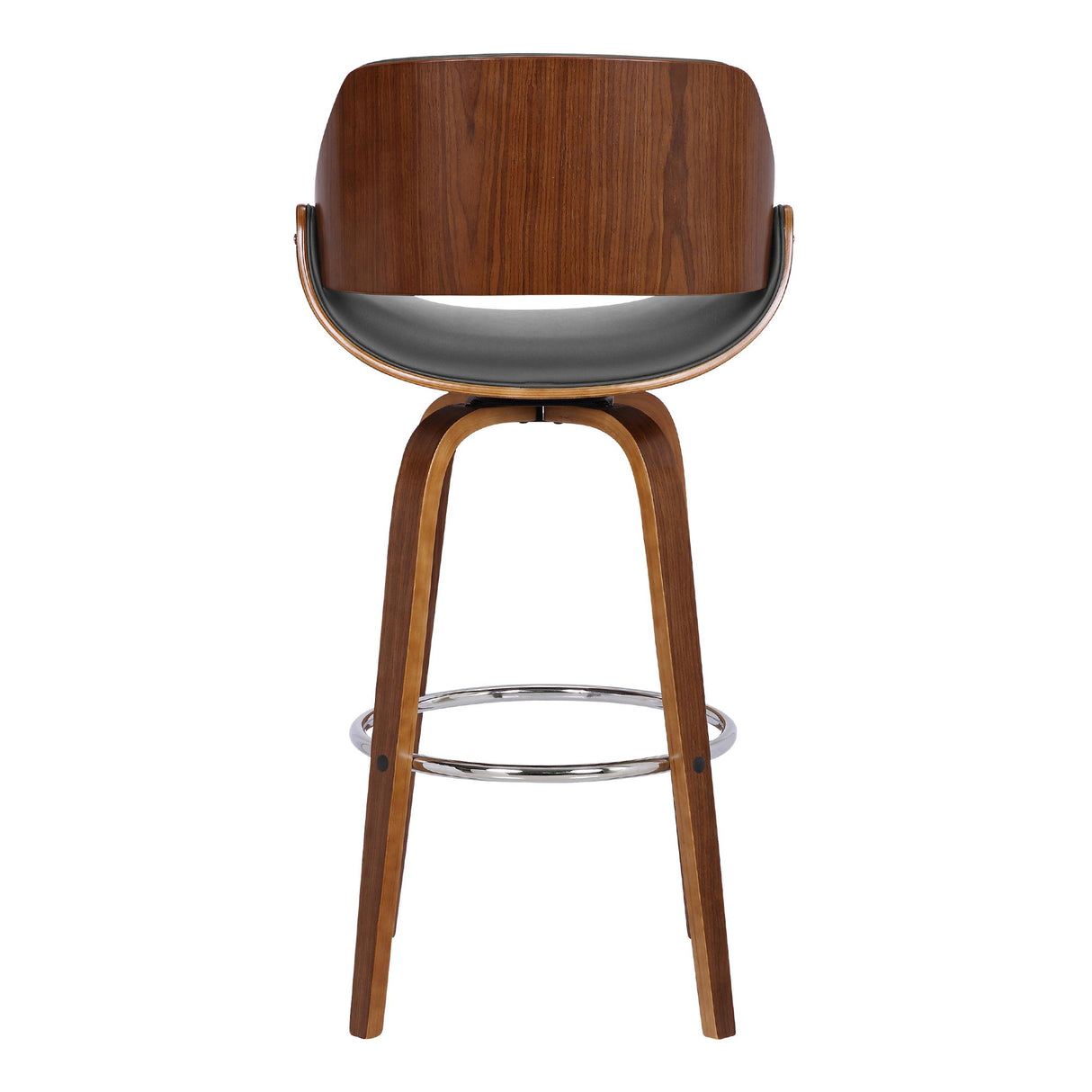Mona - 26" Counter Height Swivel Bar Stool - Gray / Walnut