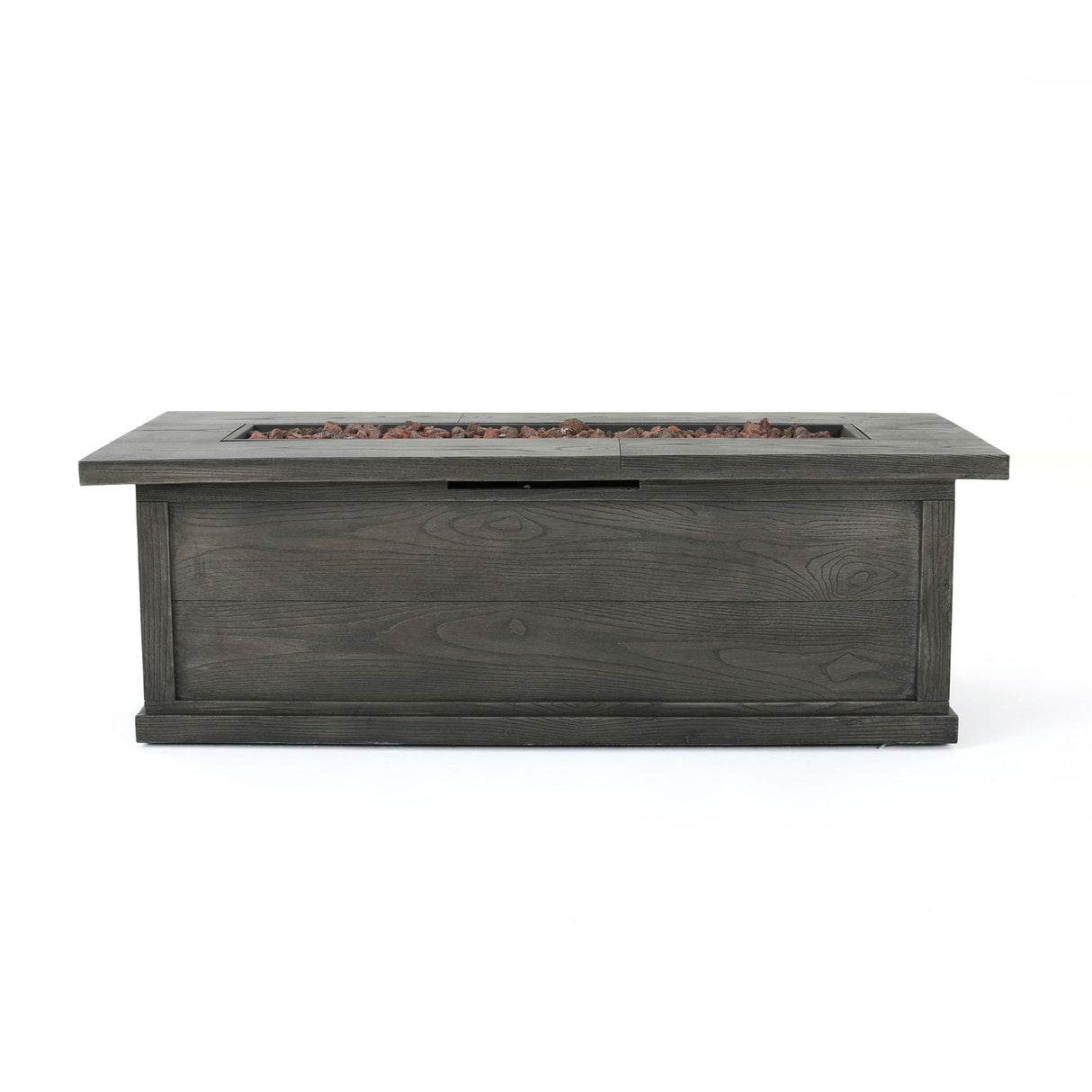 Transitional Rectangular Outdoor Propane Fire Pit Table 56x19in