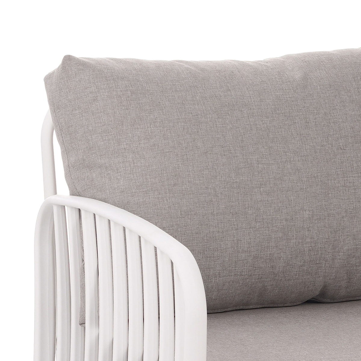 Outdoor Patio Club Chair, Modern Patio Furniture, Waterproof Thick Cushion Deep Seating For Porch, Balcony - White / Gray