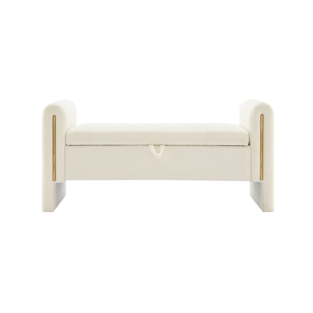 Modern Teddy Upholstered Large Bed End Bench With Arms And Storage