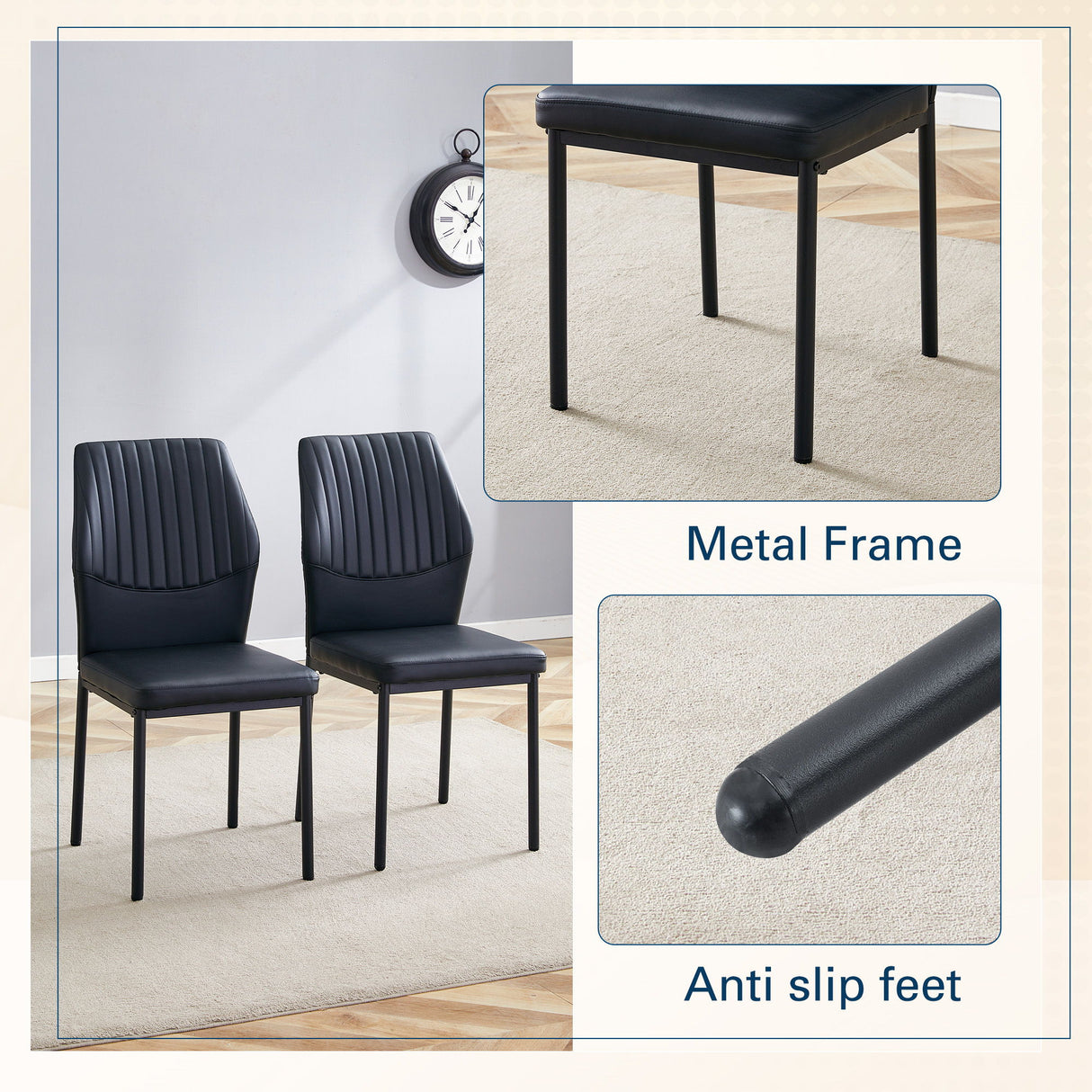 Ergonomic Simple Chair With Metal Leg